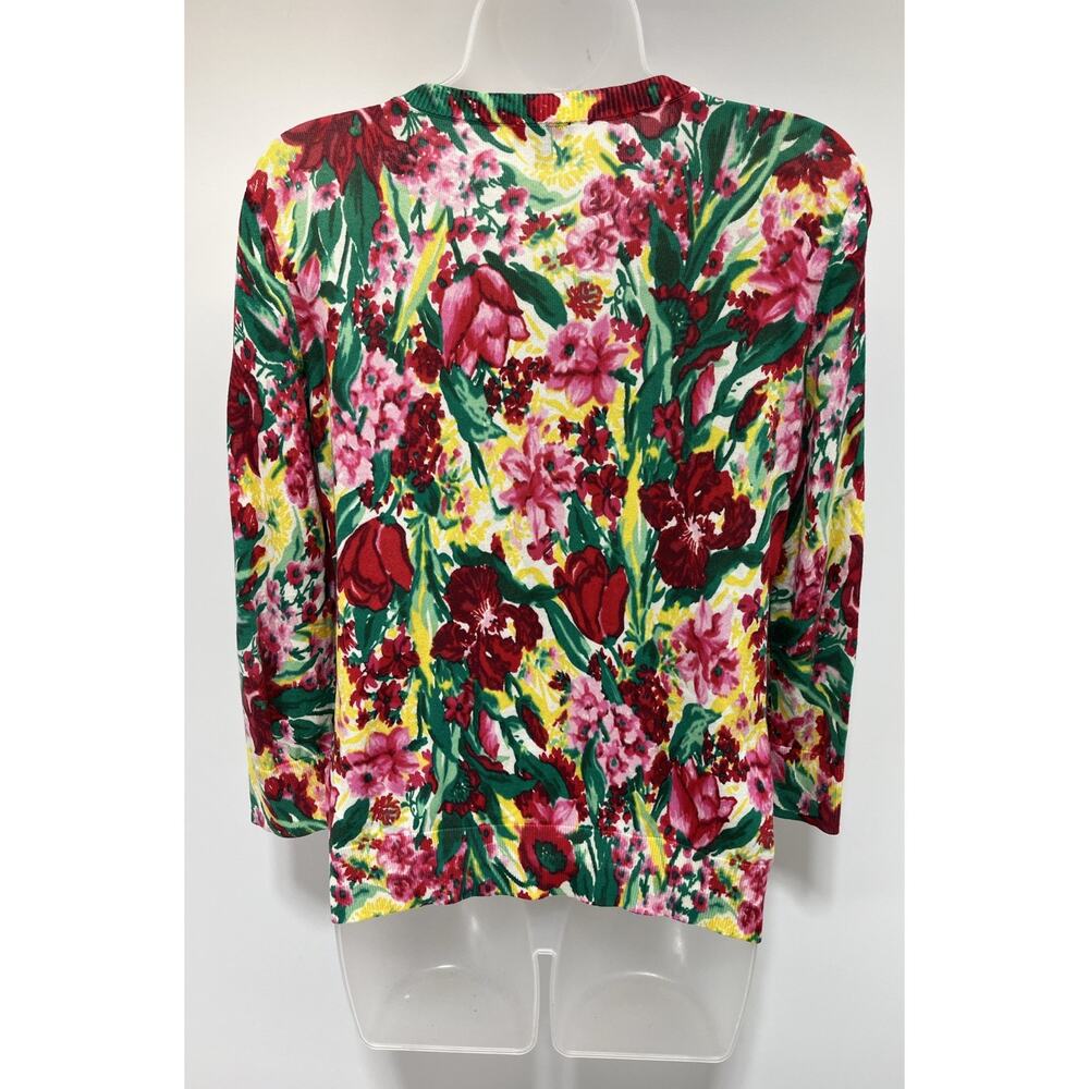 Talbots Charming 3/4 Sleeve Cardigan Button Front Spring Floral Size Small - Picture 4 of 7